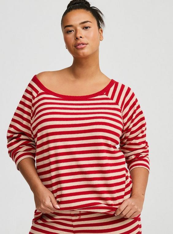 Heavy Hacci Rib Off The Shoulder Lounge Tee Product Image