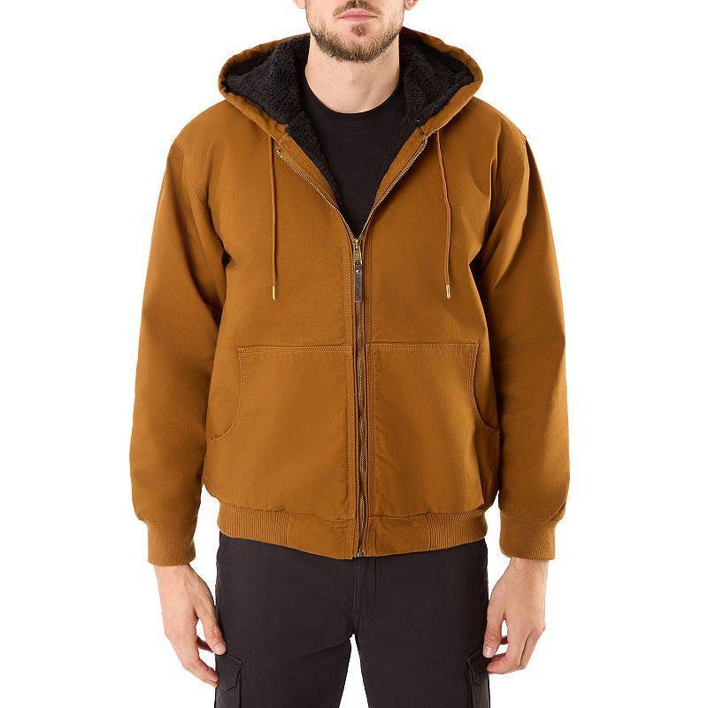 Big & Tall Smiths Workwear Cotton Canvas Sherpa-Lined Jacket, Mens Brown Product Image