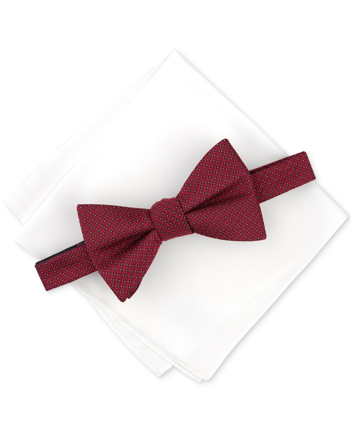 Alfani Mens Belwood Stripe Bow Tie & Solid Pocket Square Set, Created for Macys Product Image