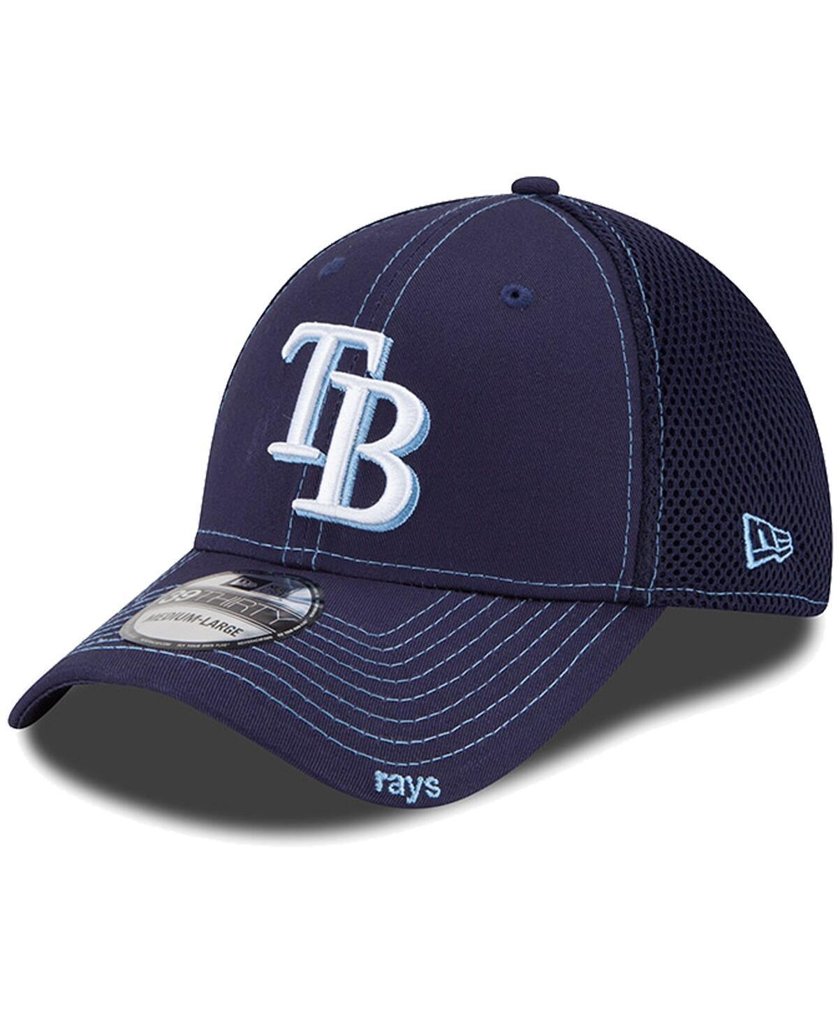 Mens New Era Tampa Bay Rays Navy Blue Neo 39THIRTY Stretch Fit Hat Product Image