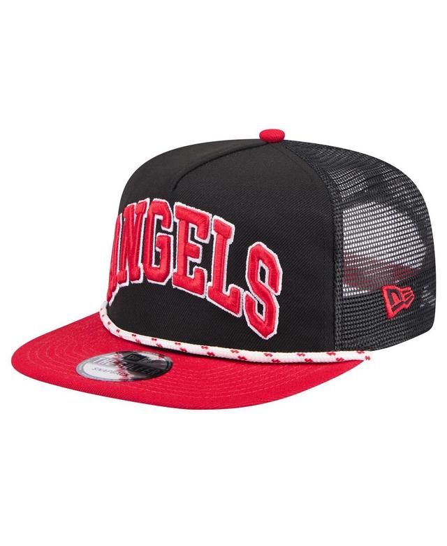 Mens New Era Los Angeles Angels Throwback Meshback Golfer Hat Product Image