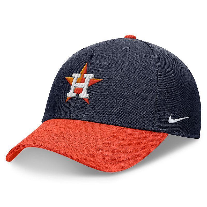 Mens Nike /Orange Houston Astros Evergreen Club Performance Adjustable Hat Blue Product Image