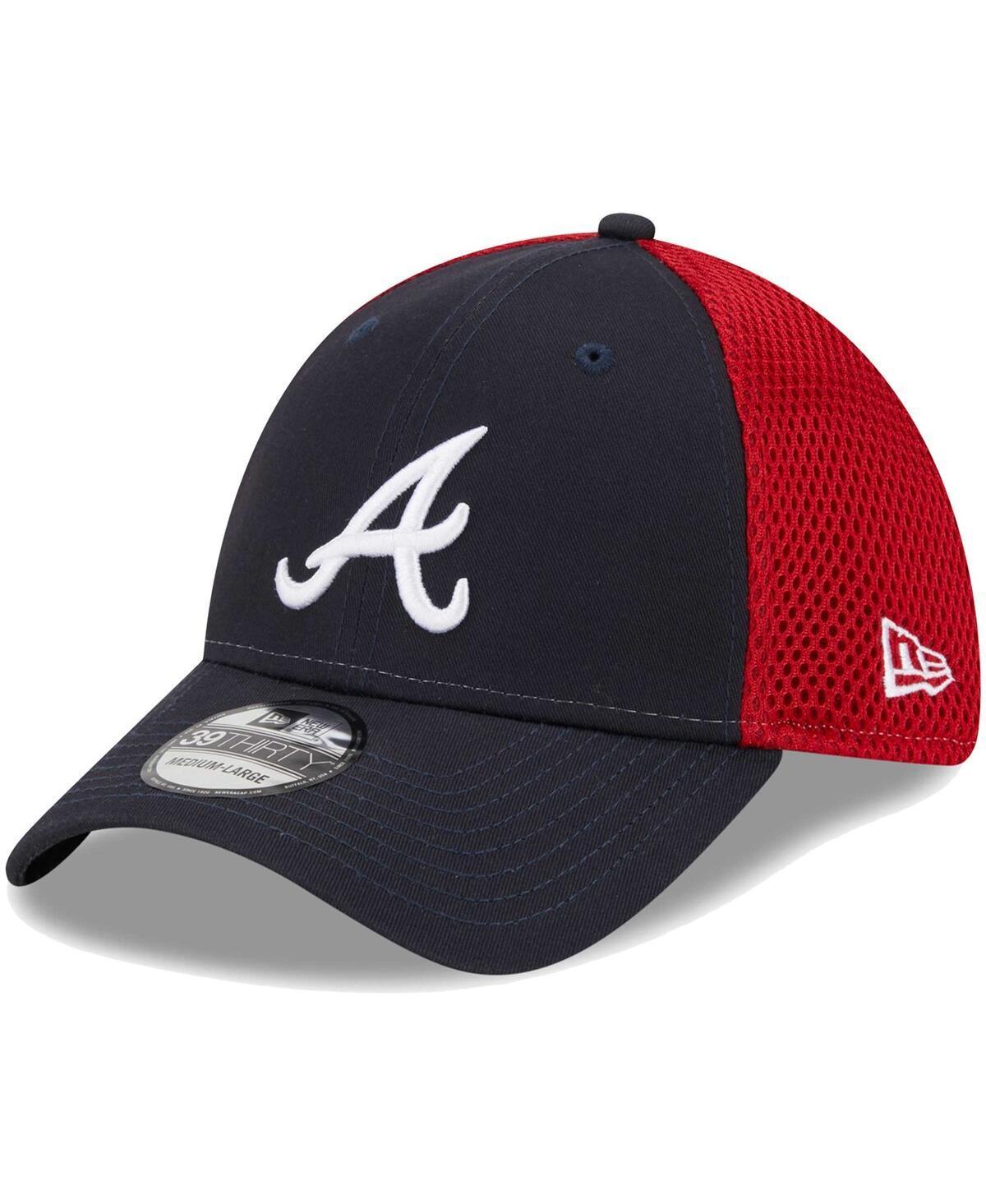 Mens New Era Atlanta Braves Team Neo 39THIRTY Flex Hat Blue Product Image