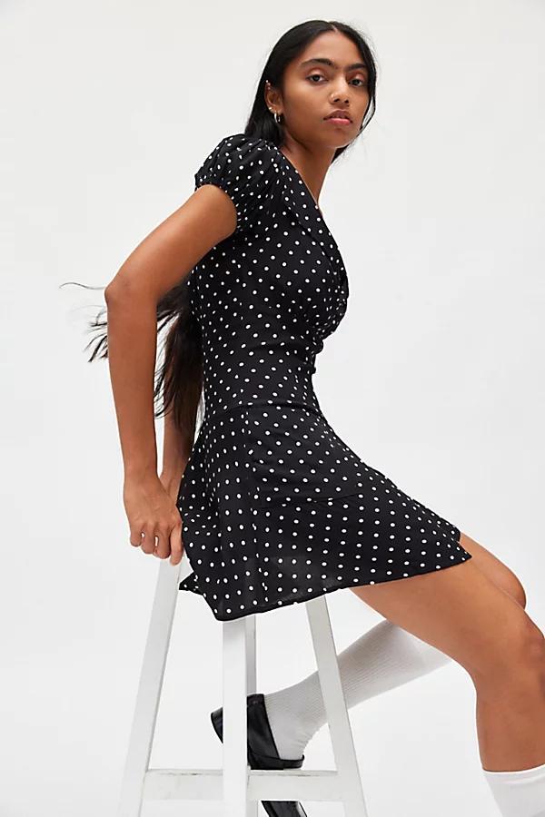 Kimchi Blue Vera Polka Dot Drop Waist Mini Dress Womens at Urban Outfitters Product Image