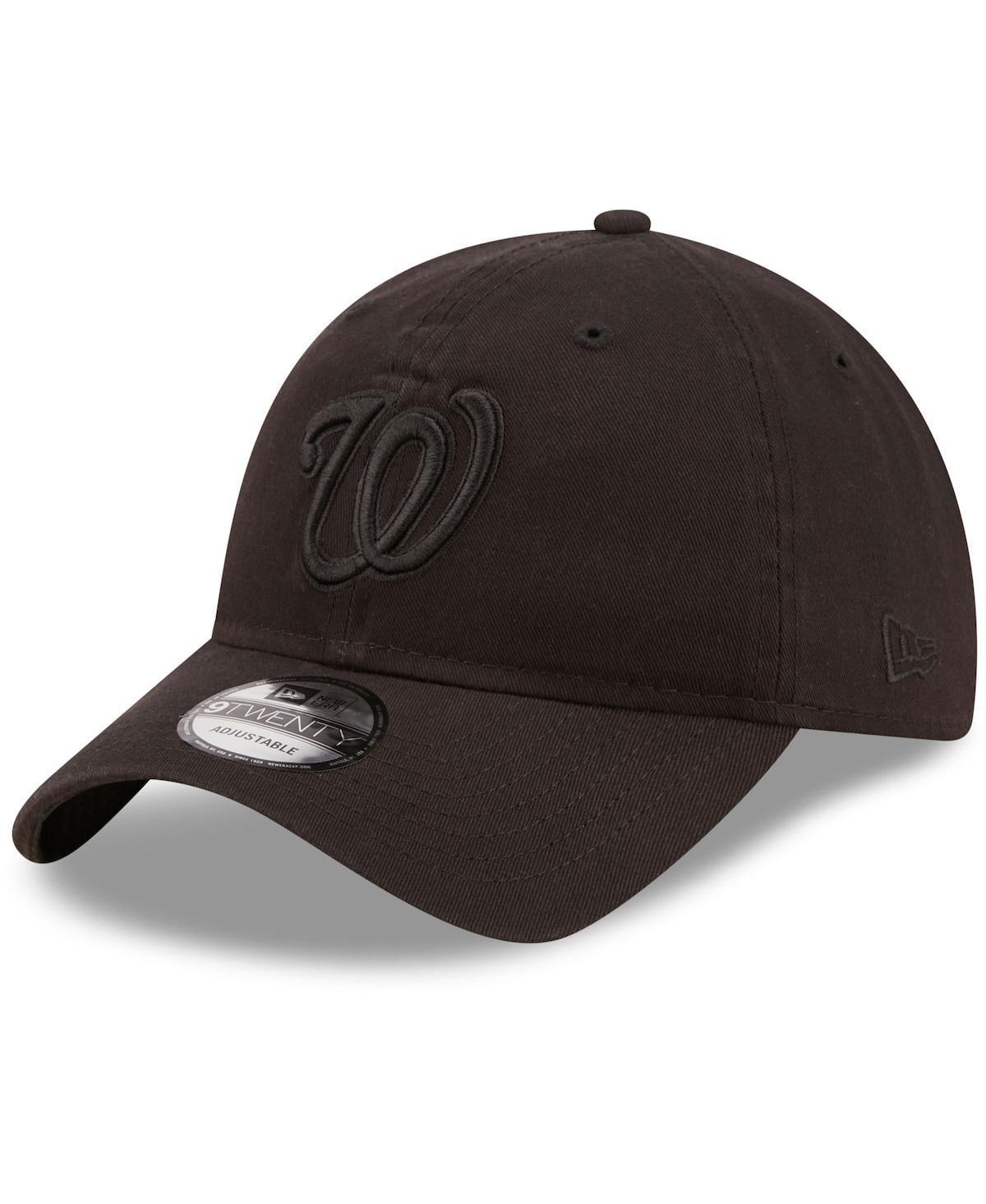 Mens New Era Washington Nationals Black Core Classic 2.0 9TWENTY Adjustable Hat - Black Product Image