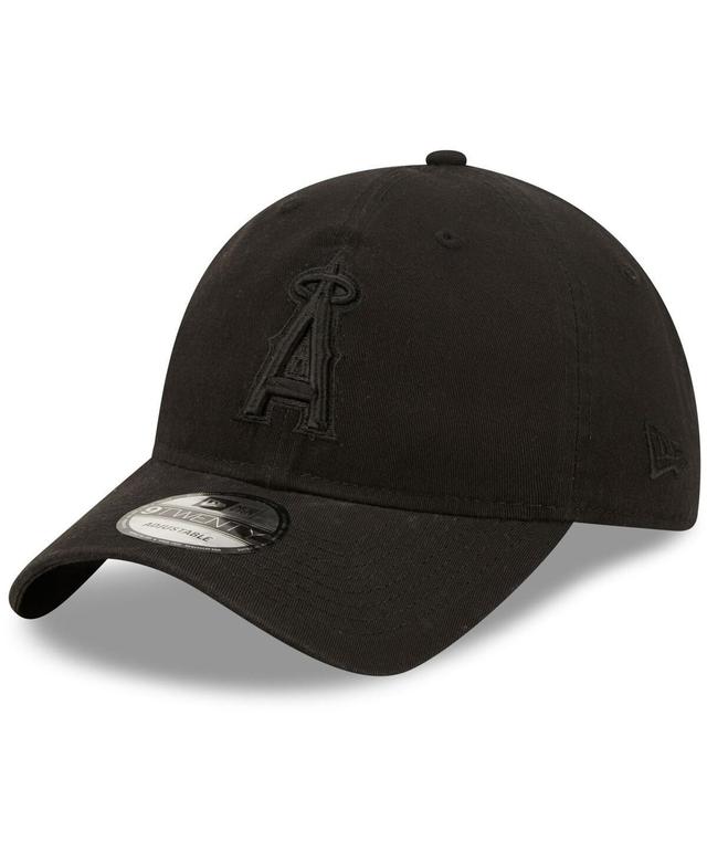 Mens New Era Los Angeles Angels Black Core Classic 2.0 9Twenty Adjustable Hat - Black Product Image