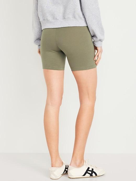 High-Waisted Jersey Biker Shorts -- 6-inch inseam Product Image