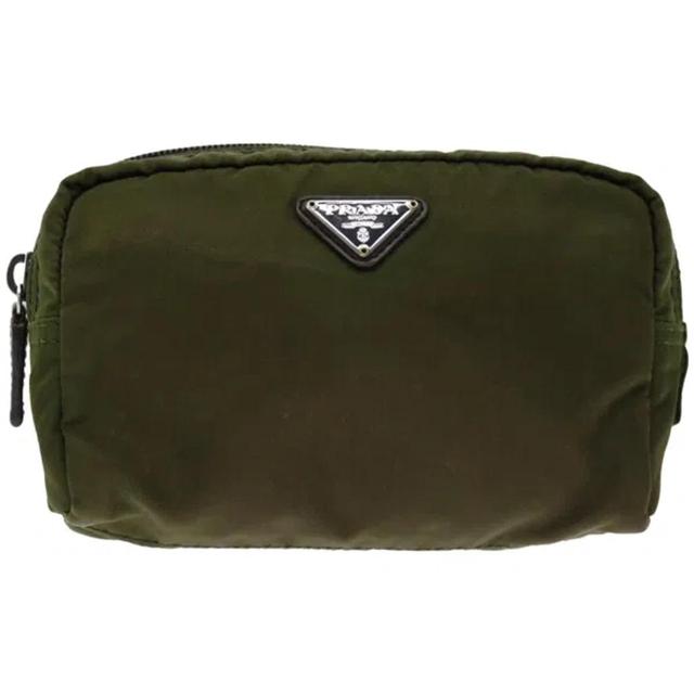 Saffiano Synthetic Clutch Bag () In Khaki Product Image