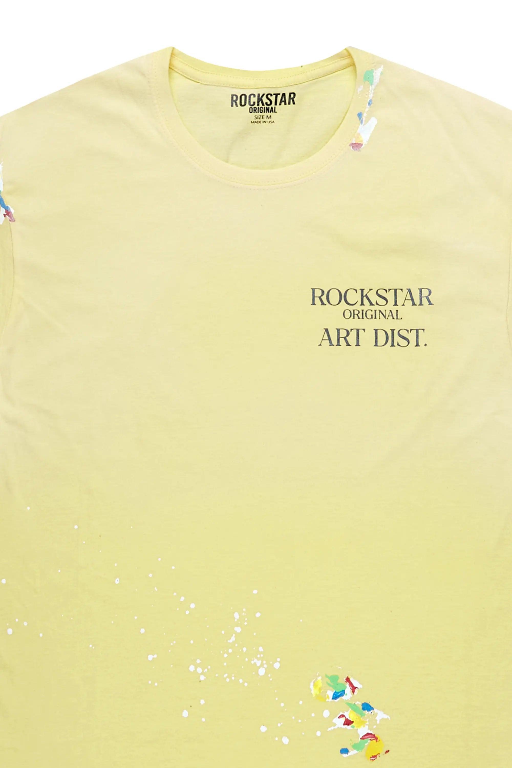 Palmer Light Yellow Graphic T-Shirt Male Product Image