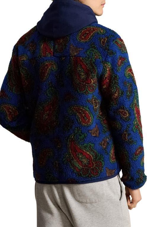 POLO RALPH LAUREN Paisley Pile Fleece Jacket In Blue Product Image