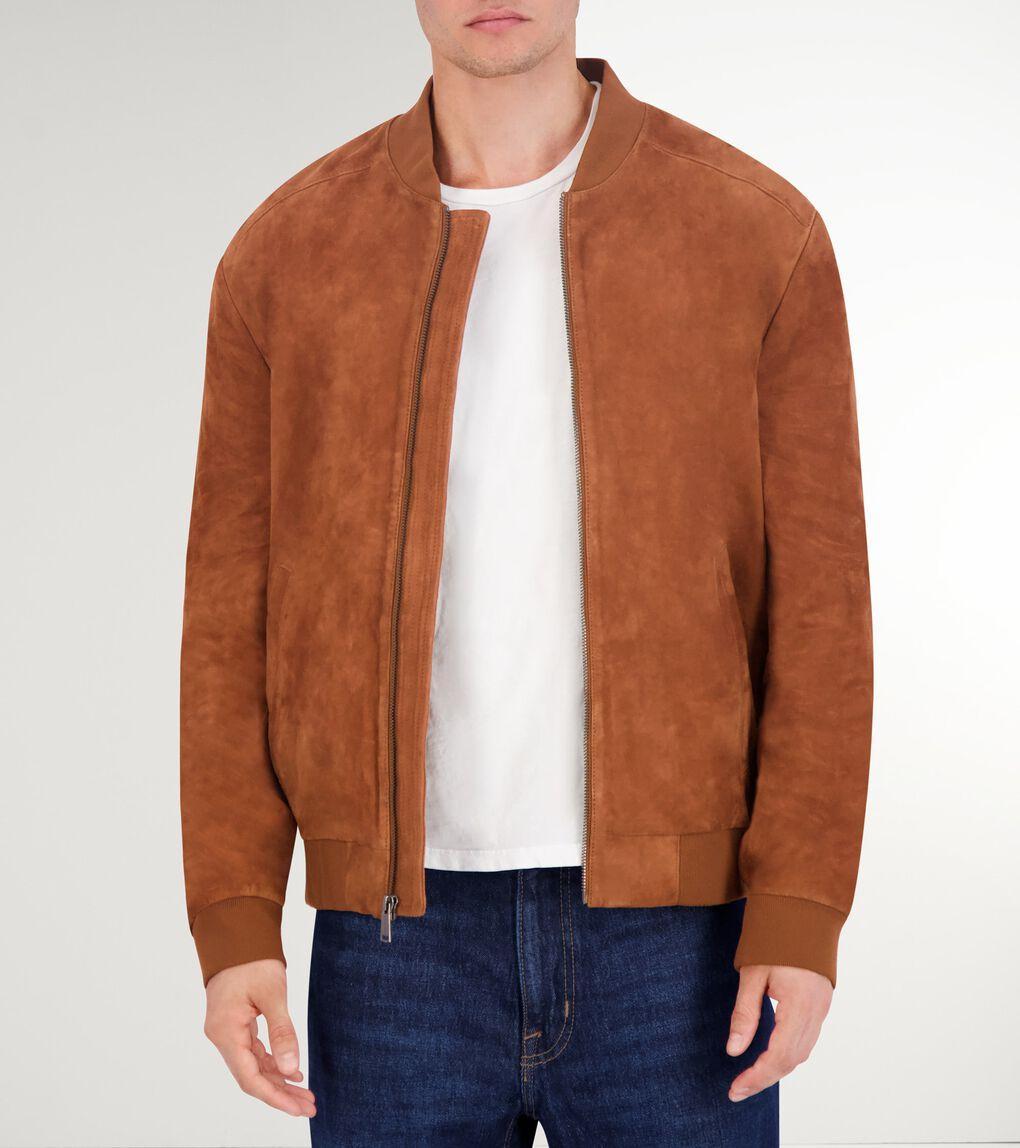 Men's Zip-up Suede Jacket Product Image