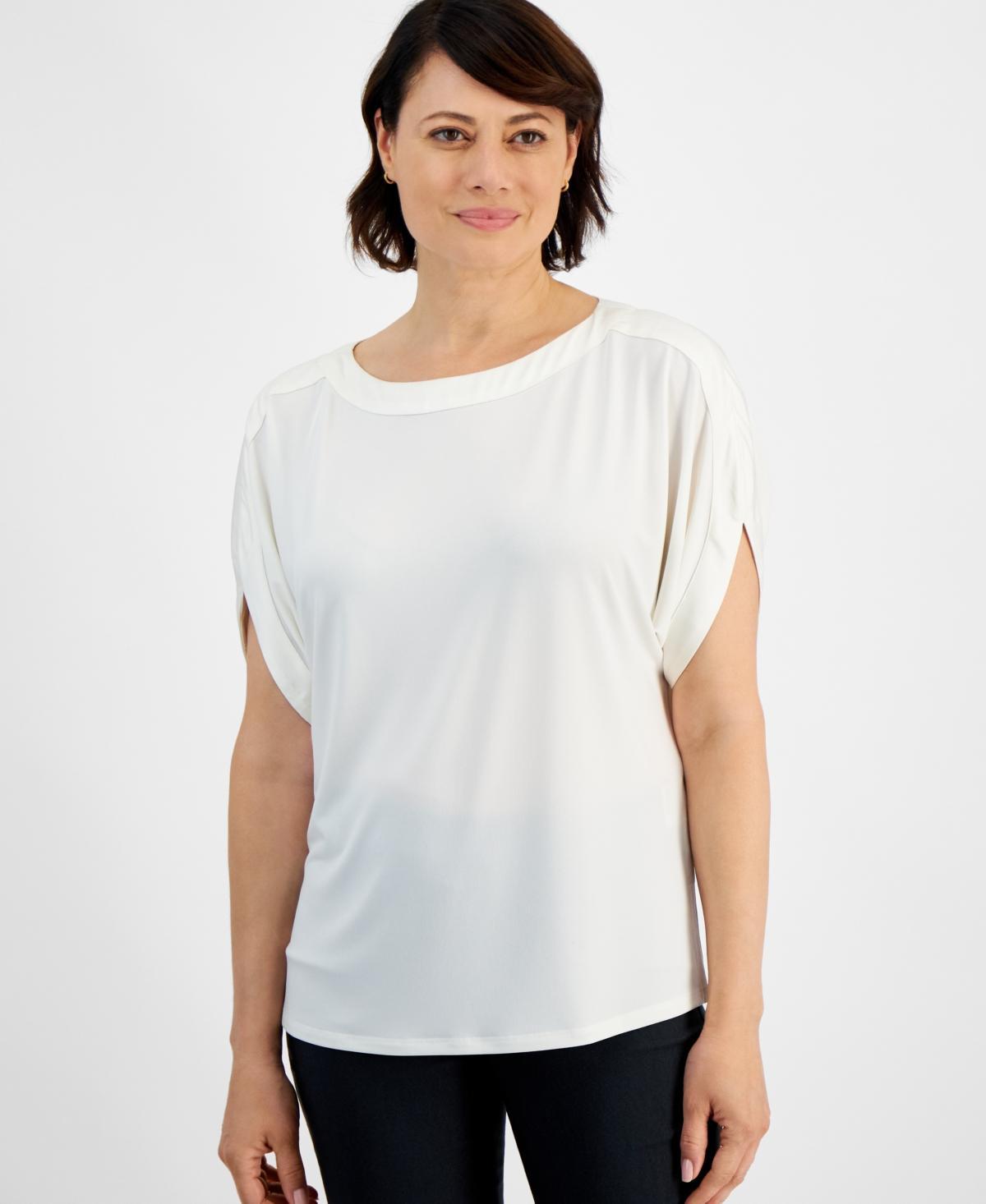 Jm Collection Womens Boat-Neck Drop-Sleeve Blouse, Created for Macys Product Image