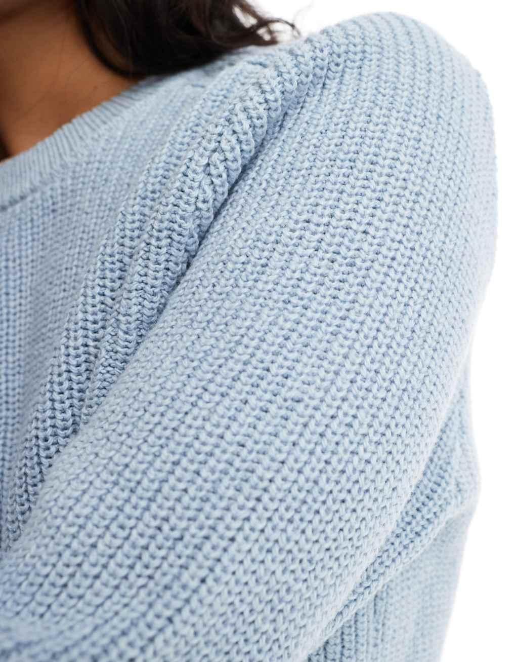 Cotton On crew neck sweater in blue Product Image