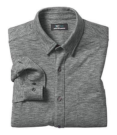 Johnston & Murphy XC Flex Long Sleeve Full Button (Charcoal) Men's Jacket Product Image