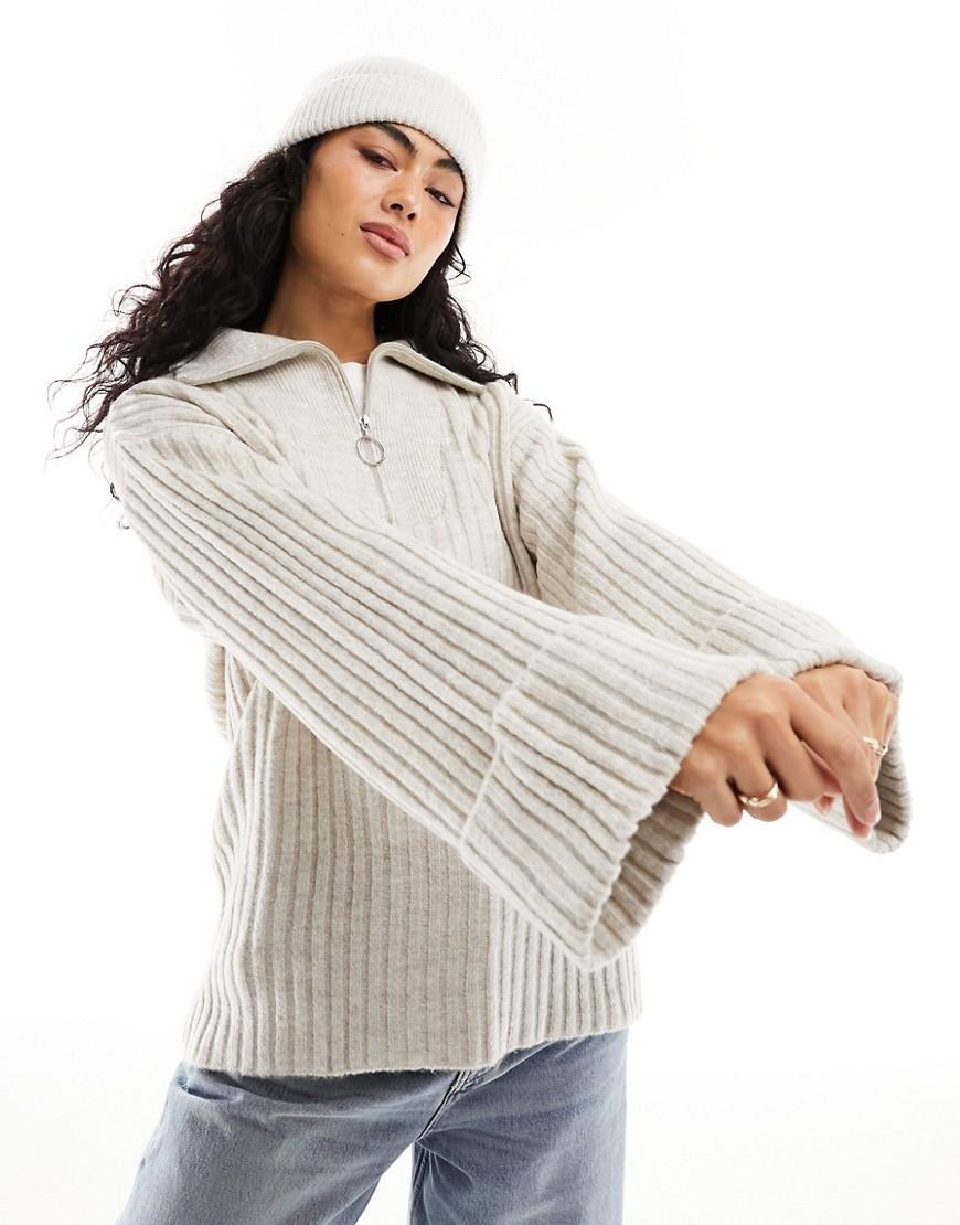 Pieces high neck quarter zip knit sweater product image