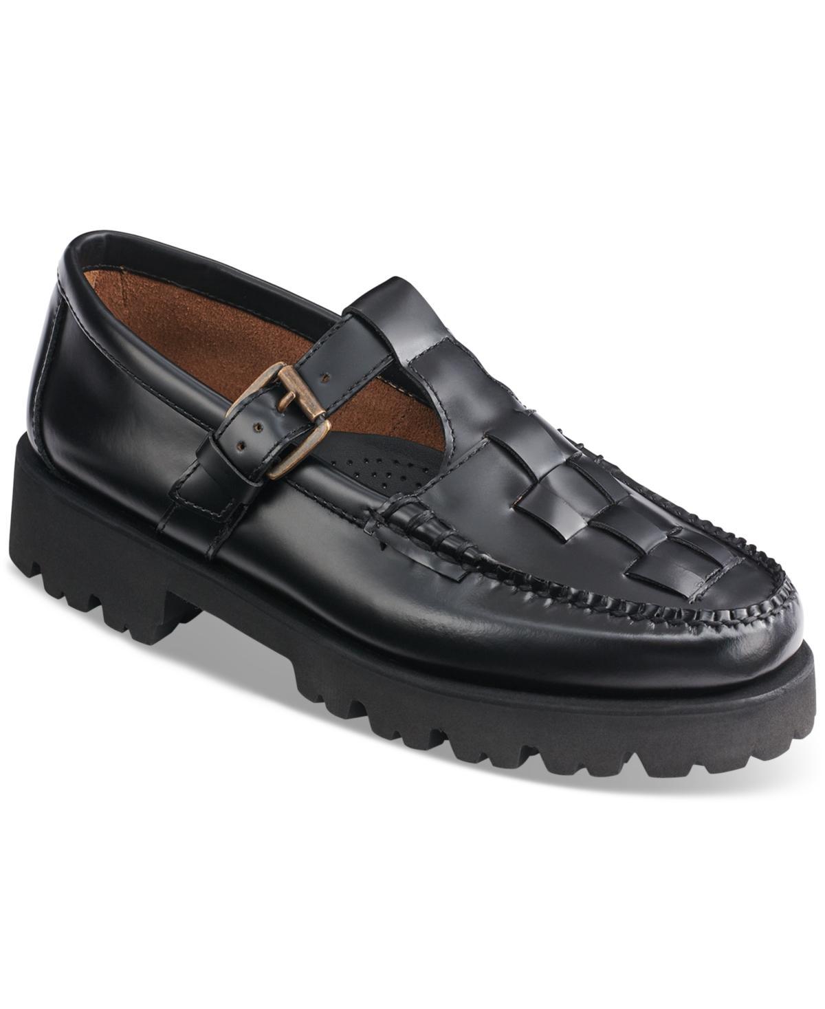 G.H.BASS | Womens Mary Jane Fisherman Super Lug Weejuns Loafer Shoes | Black | Size 10 Product Image