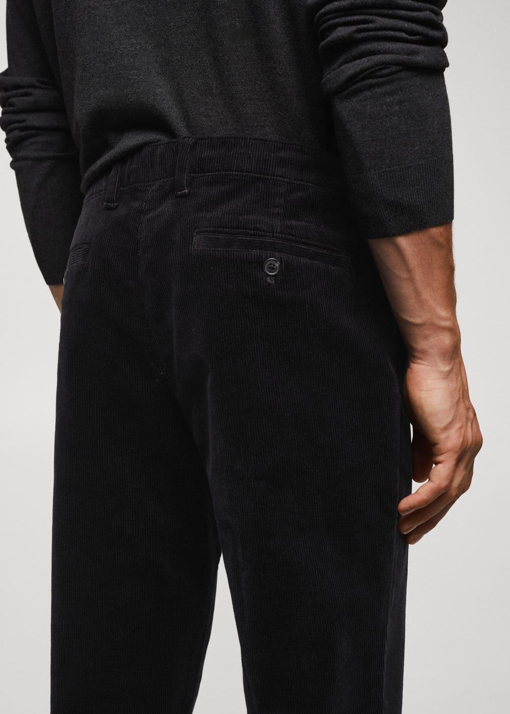 MANGO MAN - Corduroy slim fit crop pants blackMen Product Image