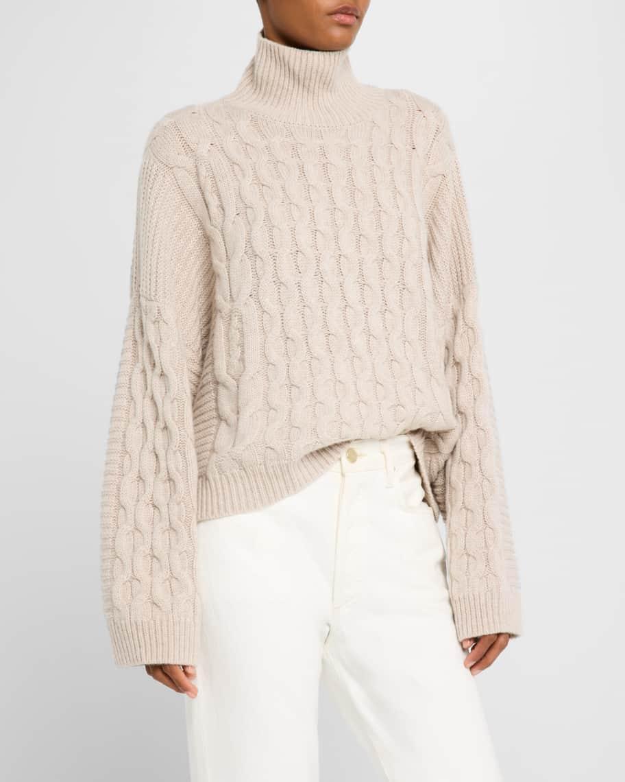 Cable-Knit Turtleneck Sweater Product Image