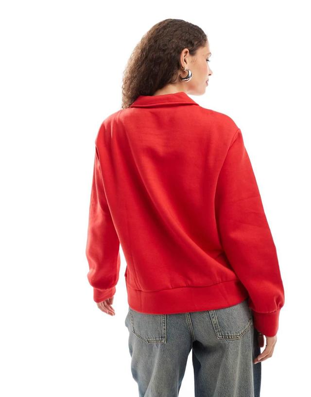 Noisy May oversized split neck polo in red Product Image