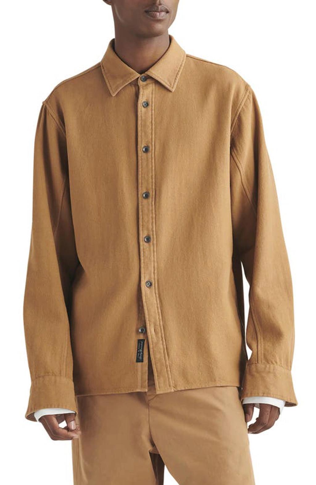 RAG & BONE Austin Oversize Heavy Twill Button-up Shirt In Ermine Product Image