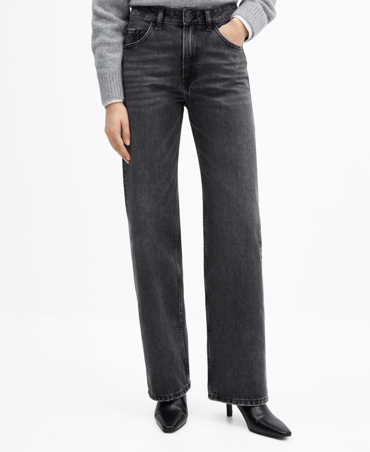 Mango Womens Mid-Rise Straight Jeans Product Image