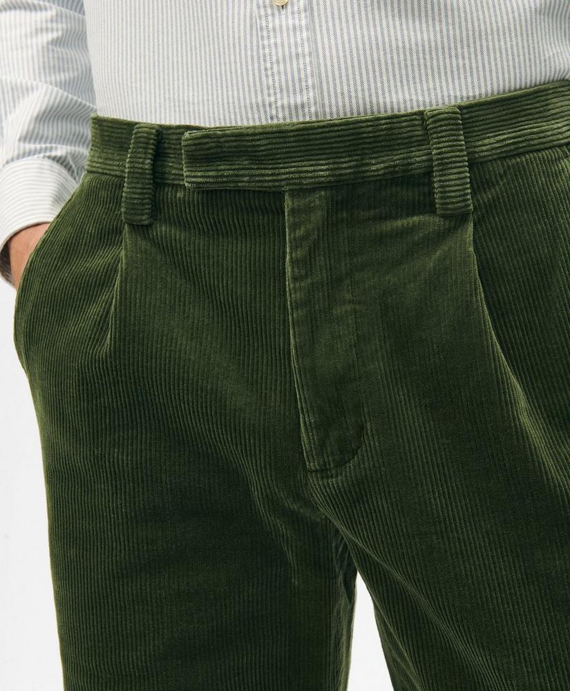 Pleated Wide-Wale Corduroy Pants Product Image