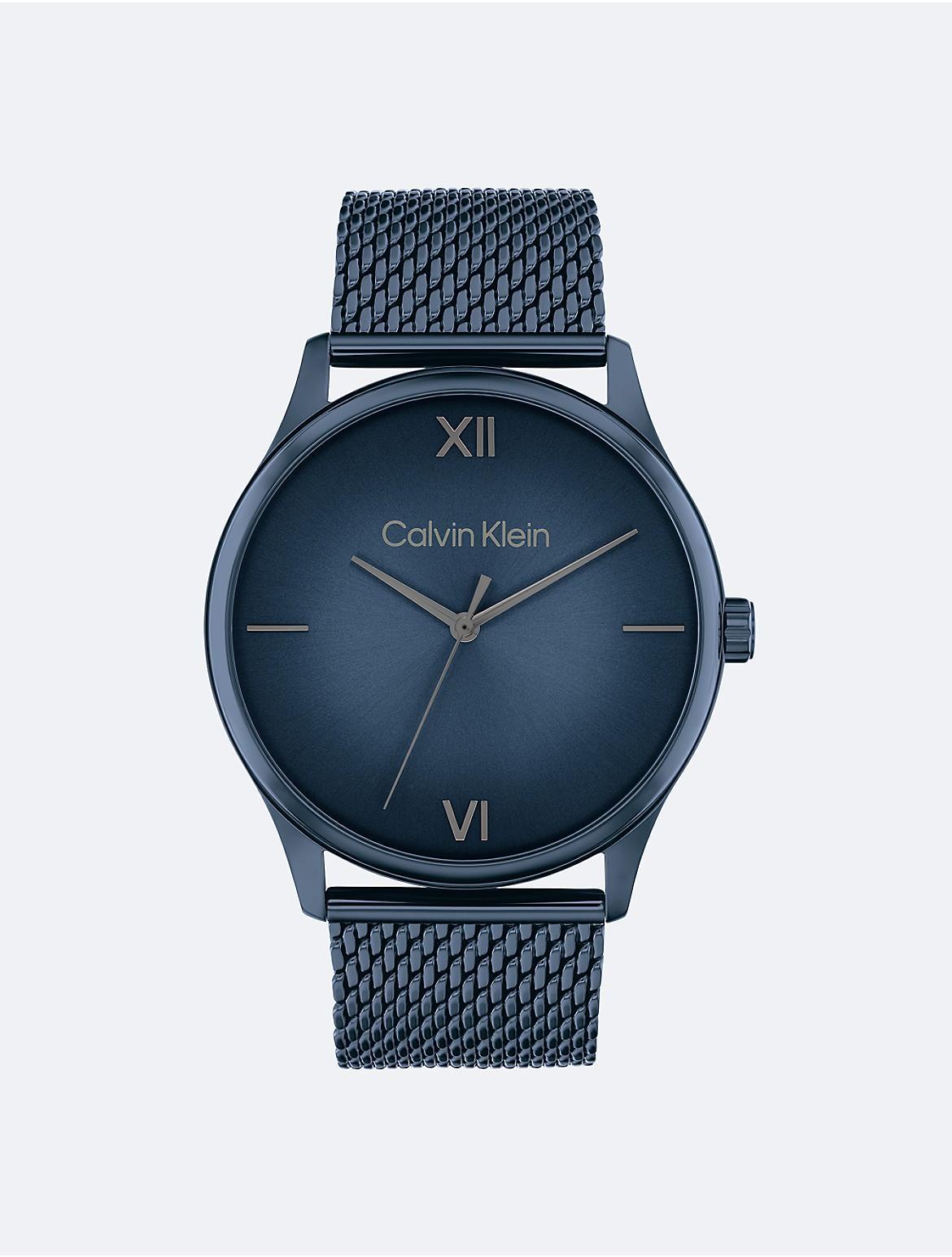 Calvin Klein Mens Gradient Dial Mesh Bracelet Watch - Blue Product Image