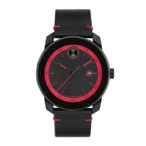 Men's Movado BoldÂ® Tr90 Black Strap Watch with Red Dial and Date Window (Model: 3601110) Product Image