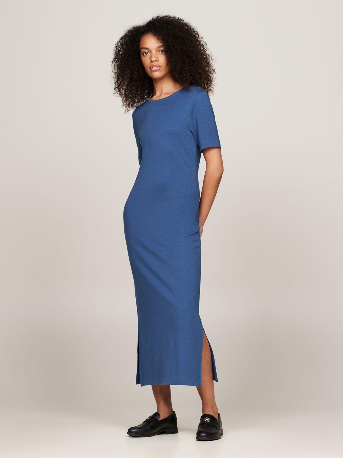 Tommy Hilfiger Women's Slim Interlock Midi T-Shirt Dress Product Image