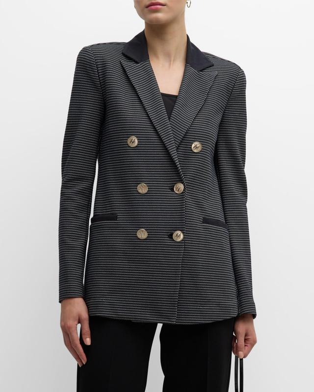 Double-Breasted Jersey Jacquard Blazer Product Image