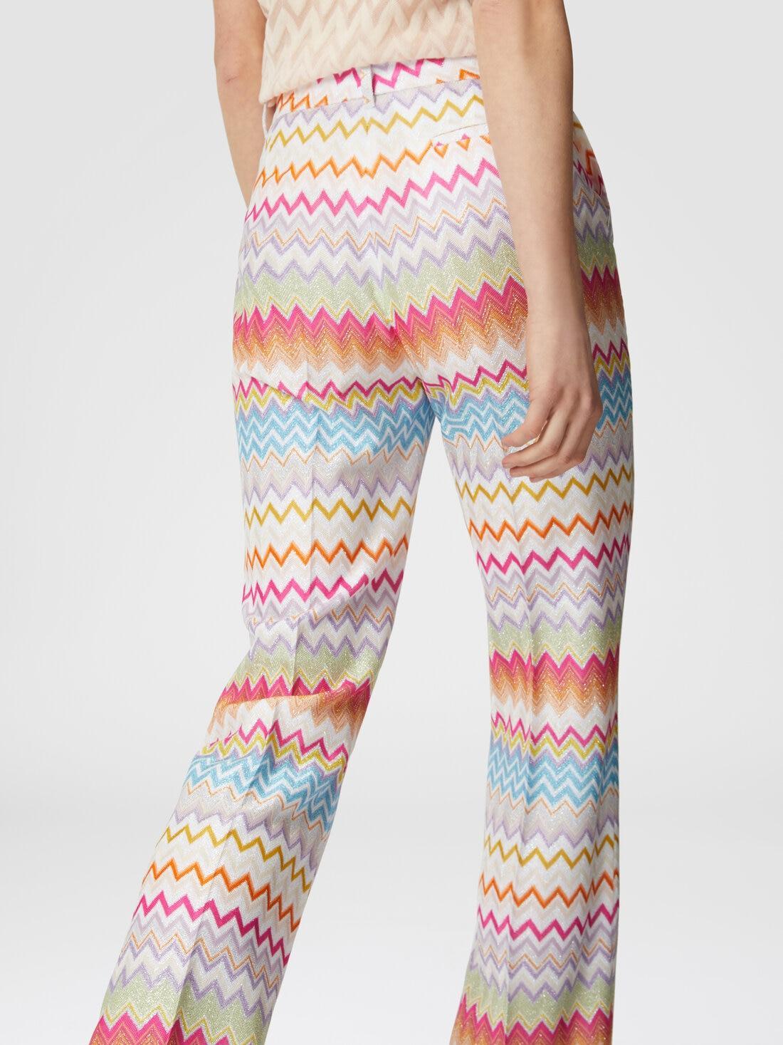 Capri trousers in chevron lamé knit with sequins Multicoloured | Missoni Product Image