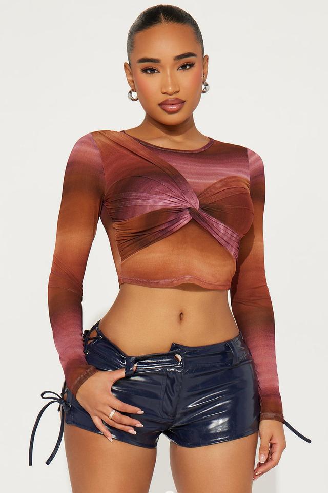 Sunkissed All Over Mesh Top - Brown Combo Product Image