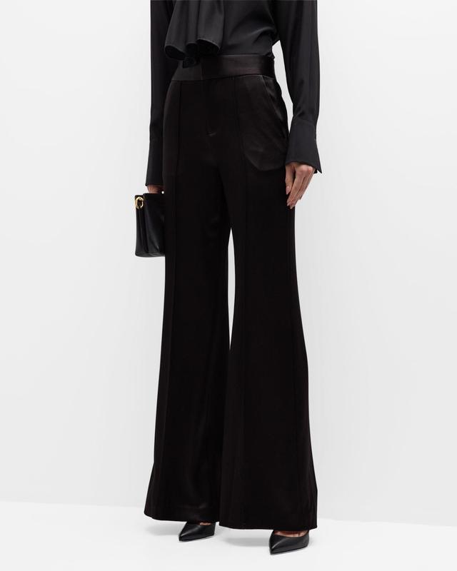 Dylan High-Rise Wide-Leg Satin Pants Product Image