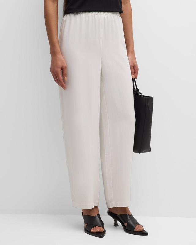 Cropped Straight-Leg Silk Pants Product Image