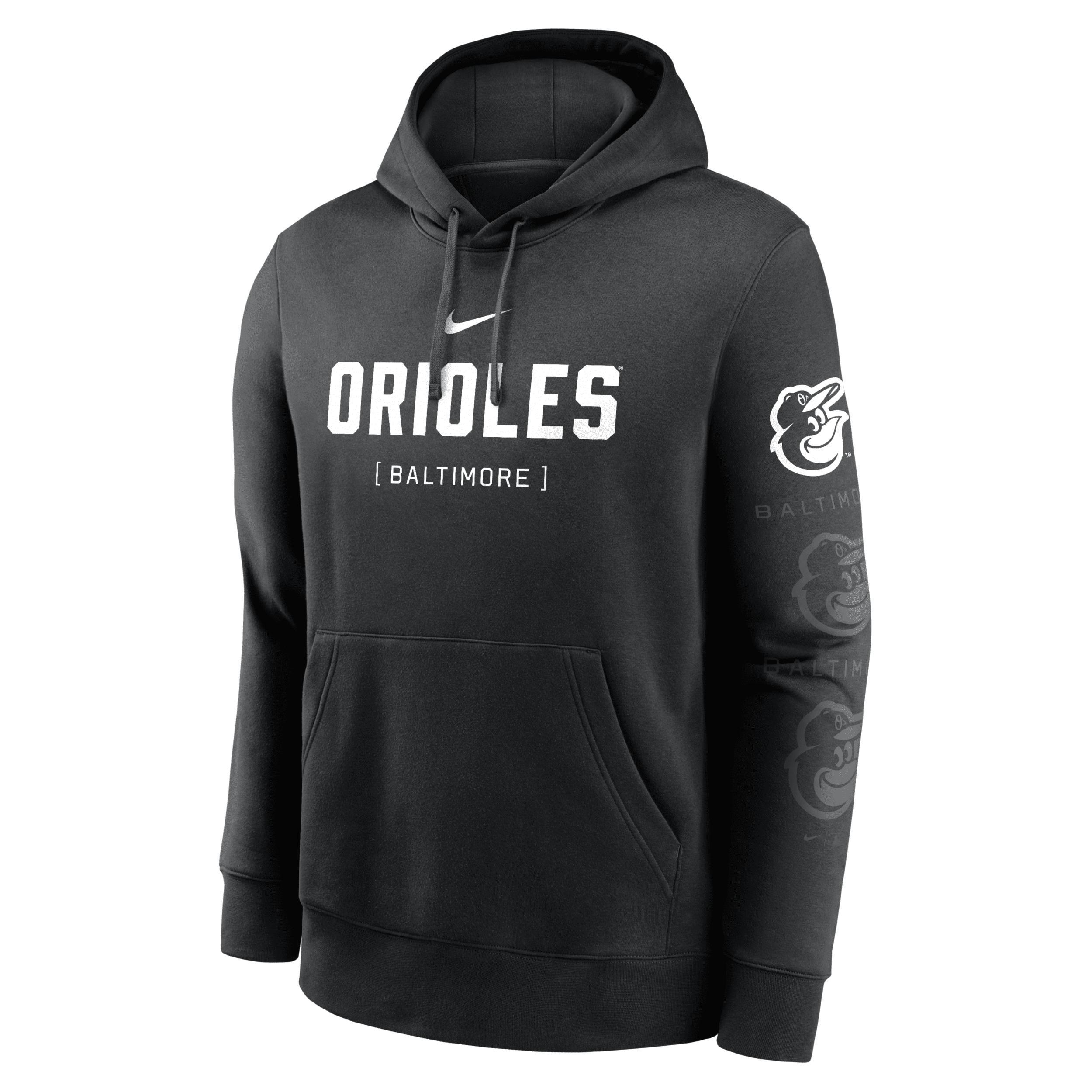 Nike Mens Black Baltimore Orioles Fashion Club Pullover Hoodie Product Image