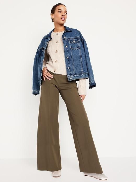 High-Waisted Pull-On Pixie Wide Leg Pants Product Image