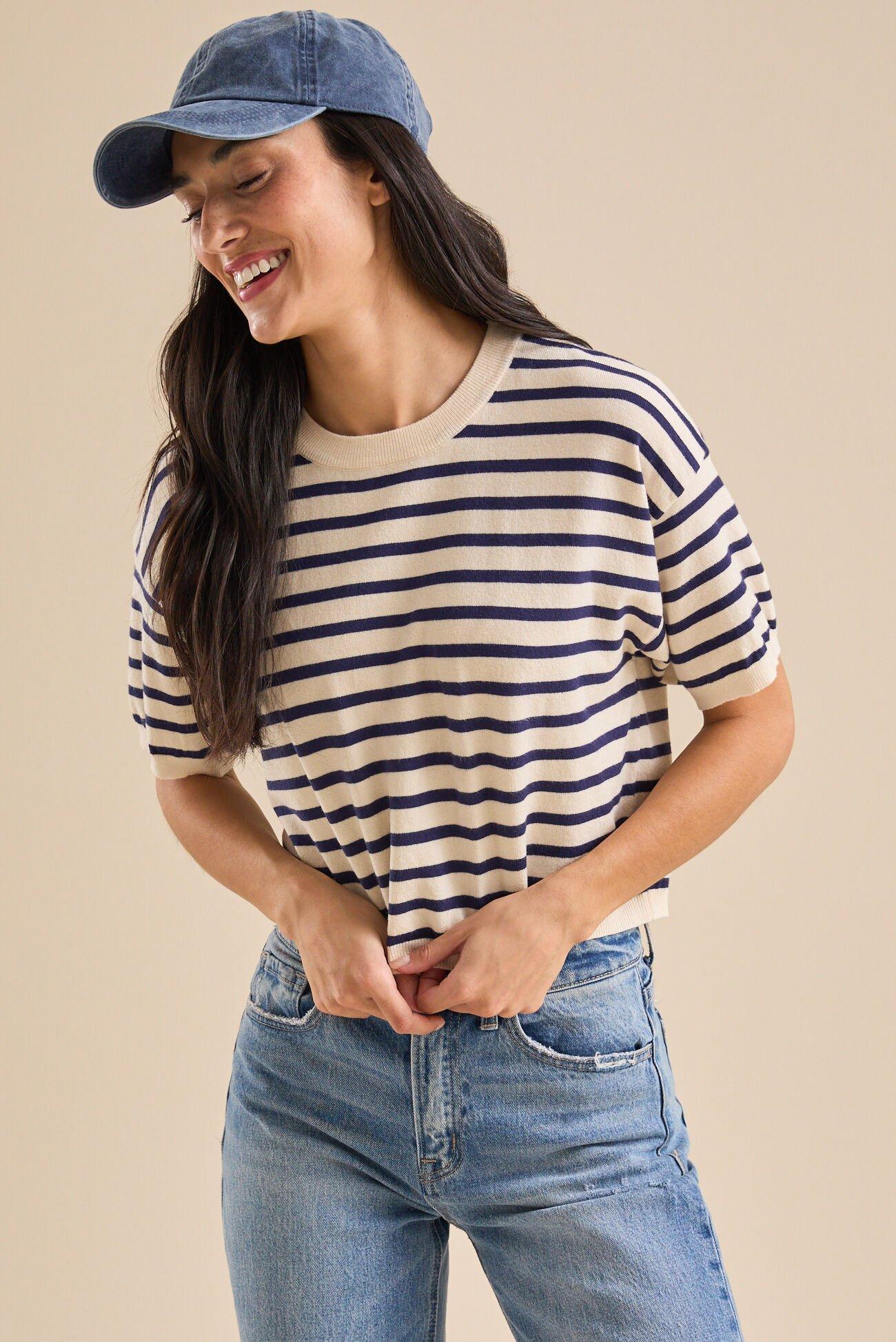 Della Stripe Cropped Top Product Image