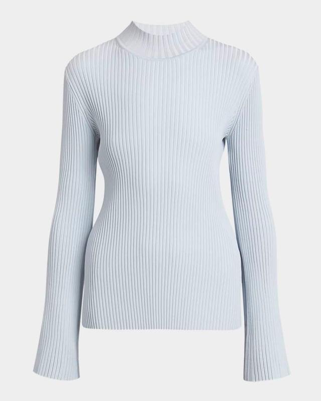 Abigail Turtleneck Flare-Sleeve Rib Sweater Product Image