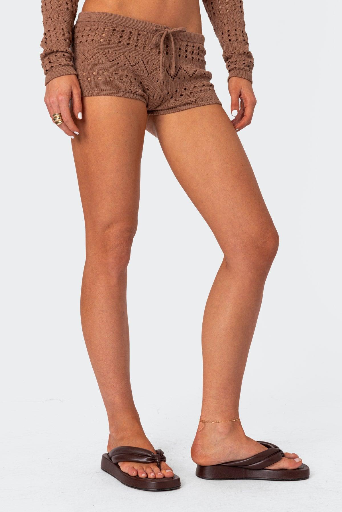 Betsy Tie Front Knitted Shorts Product Image