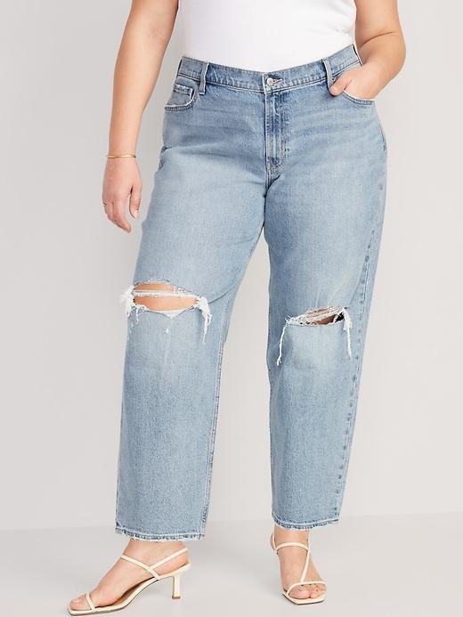 Mid-Rise Boyfriend Loose Jeans Product Image