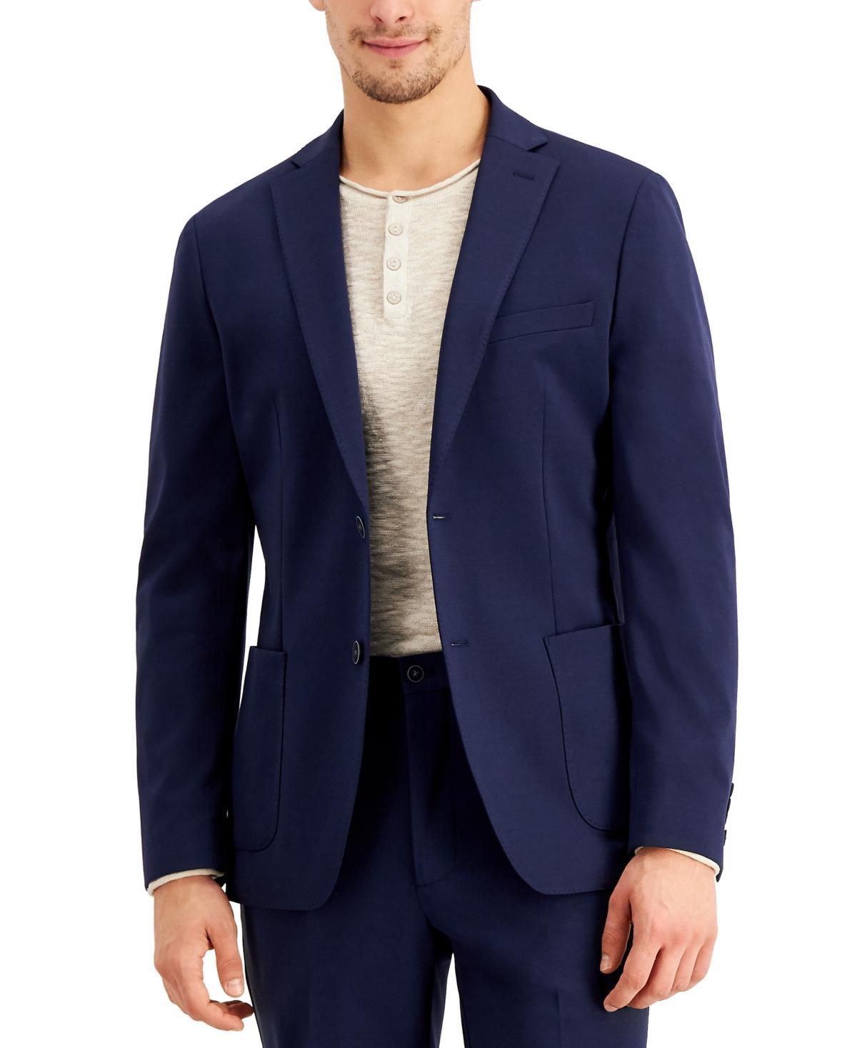 Calvin Klein Mens Slim-Fit Stretch Navy Blue Suit Jacket Product Image