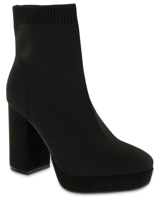 Mia Womens Candra Knit Platform Block-Heel Booties Product Image