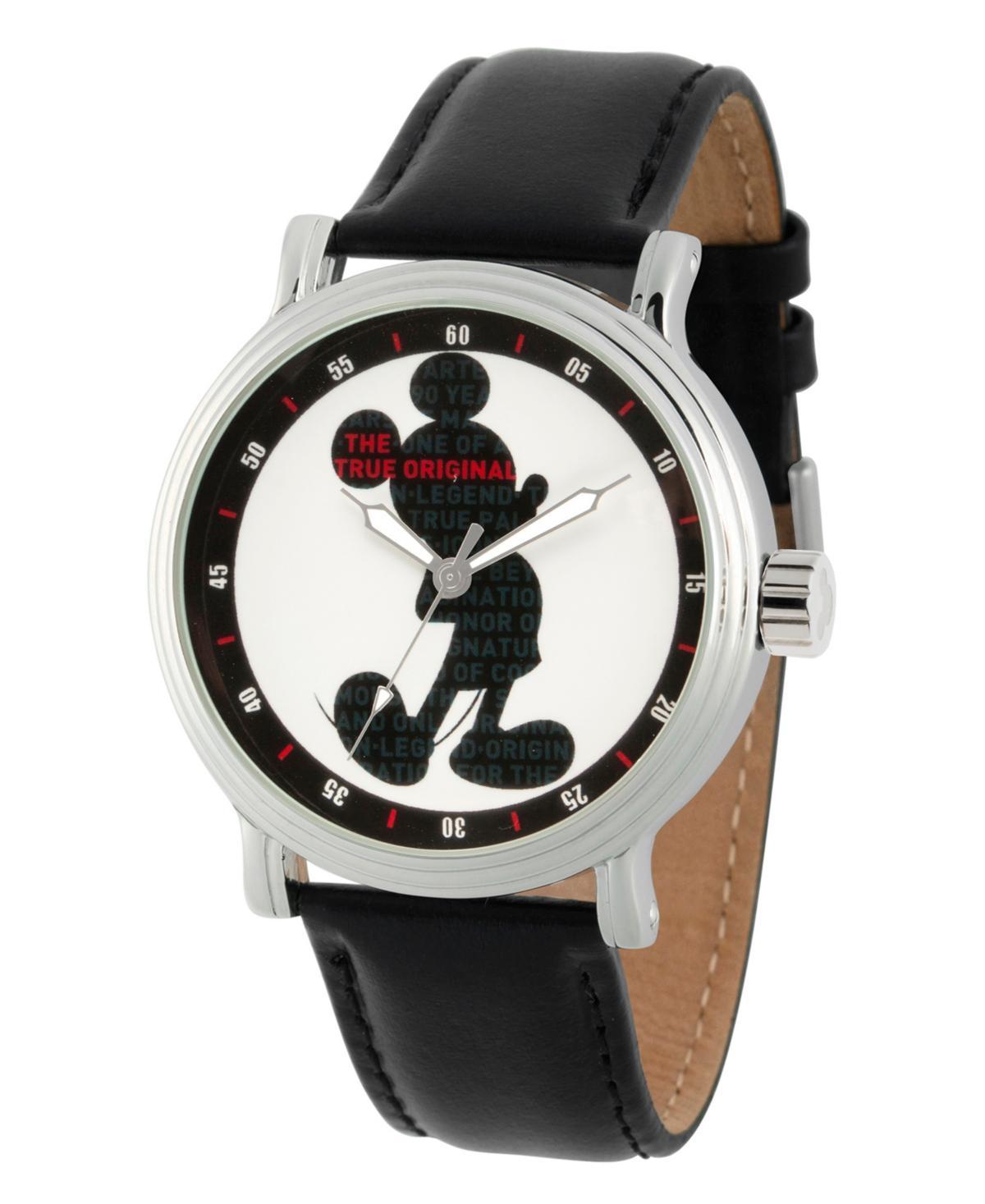 Disneys Mickey Mouse Mens Silver Vintage Alloy Watch Black Product Image