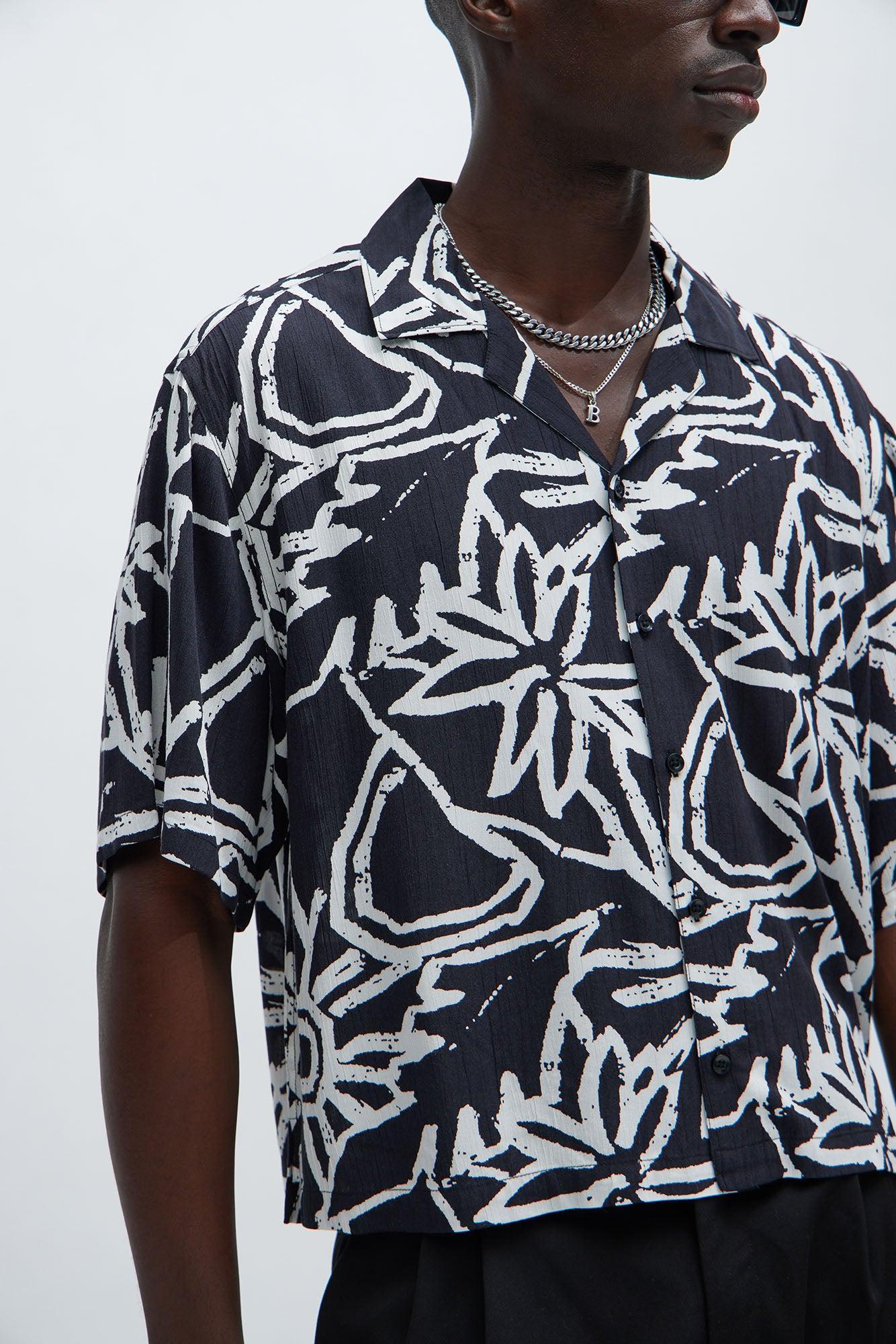 Flowered Up Shirt - White/Black Product Image