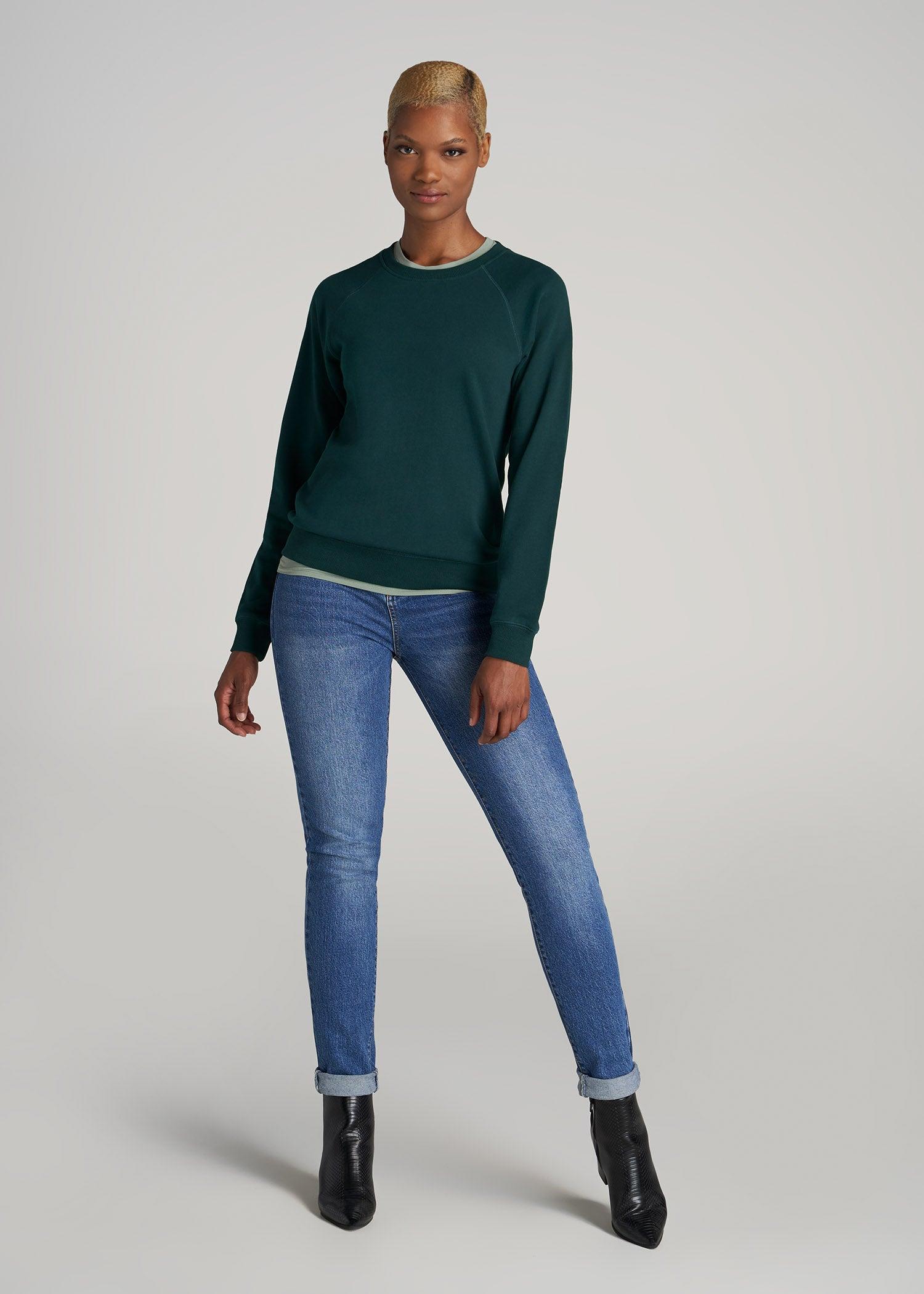 Wearever French Terry Women's Tall Crewneck Sweatshirt in Emerald Product Image