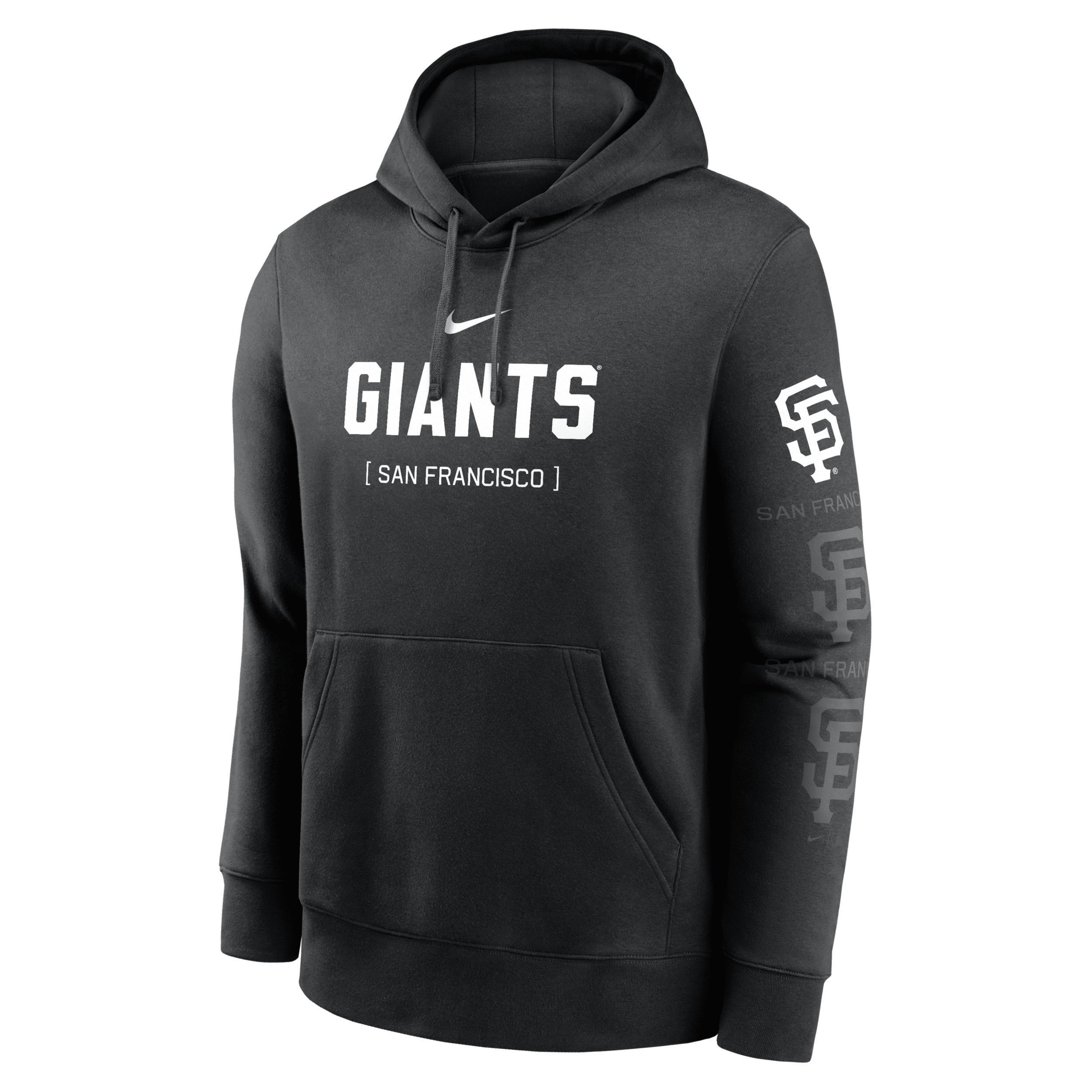 Nike Mens Black San Francisco Giants Fashion Club Pullover Hoodie Product Image