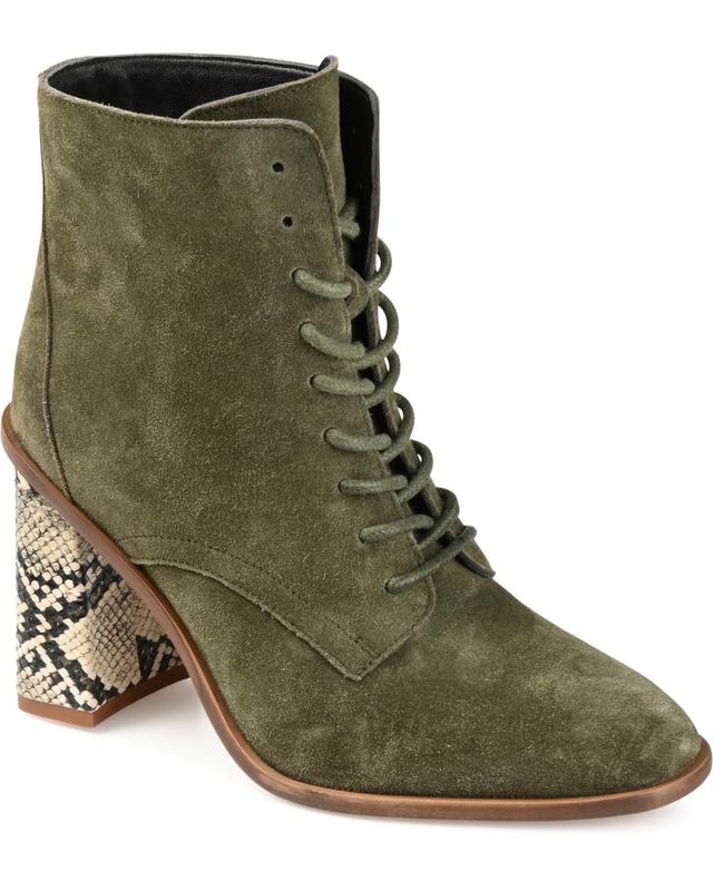 Journee Signature Edda Tru Comfort Foam Womens Suede Combat Boots Green Product Image