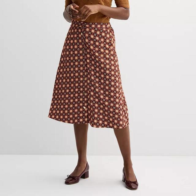 Womens Draper James Button Front Midi Skirt Product Image