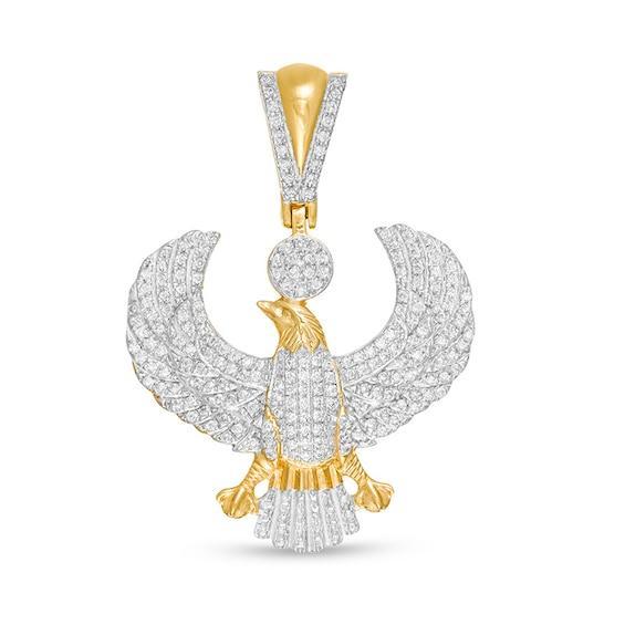 Men's 1/2 CT. T.w. Diamond Eagle Necklace Charm in 10K Gold Product Image