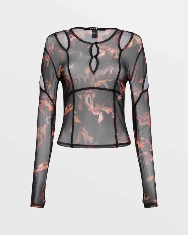 VOID MESH LS TOP CONSUMED Female Product Image